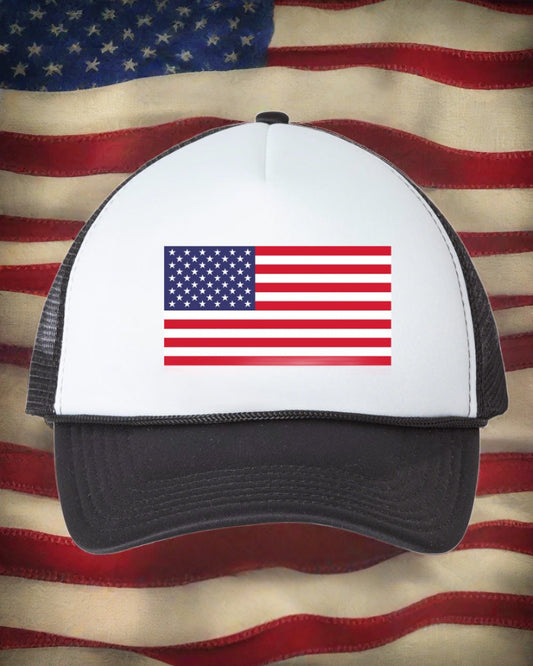 US Flag Foam Trucker Snapback Hat